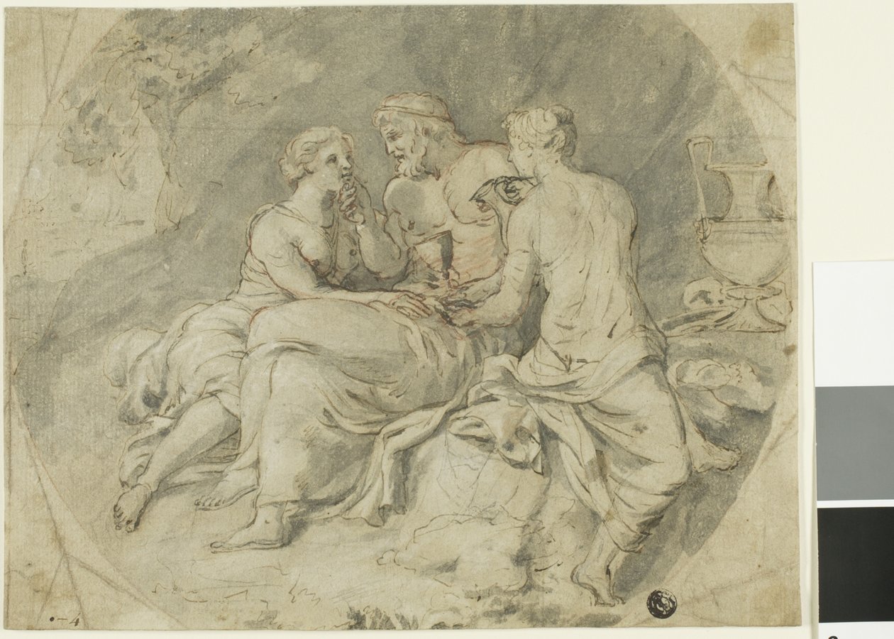 Lot i les seves filles finlandesos tekijältä Follower of Charles Le Brun