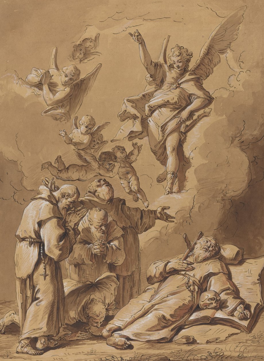 Pyhän veljen kuolema tekijältä Follower of Francesco Fontebasso