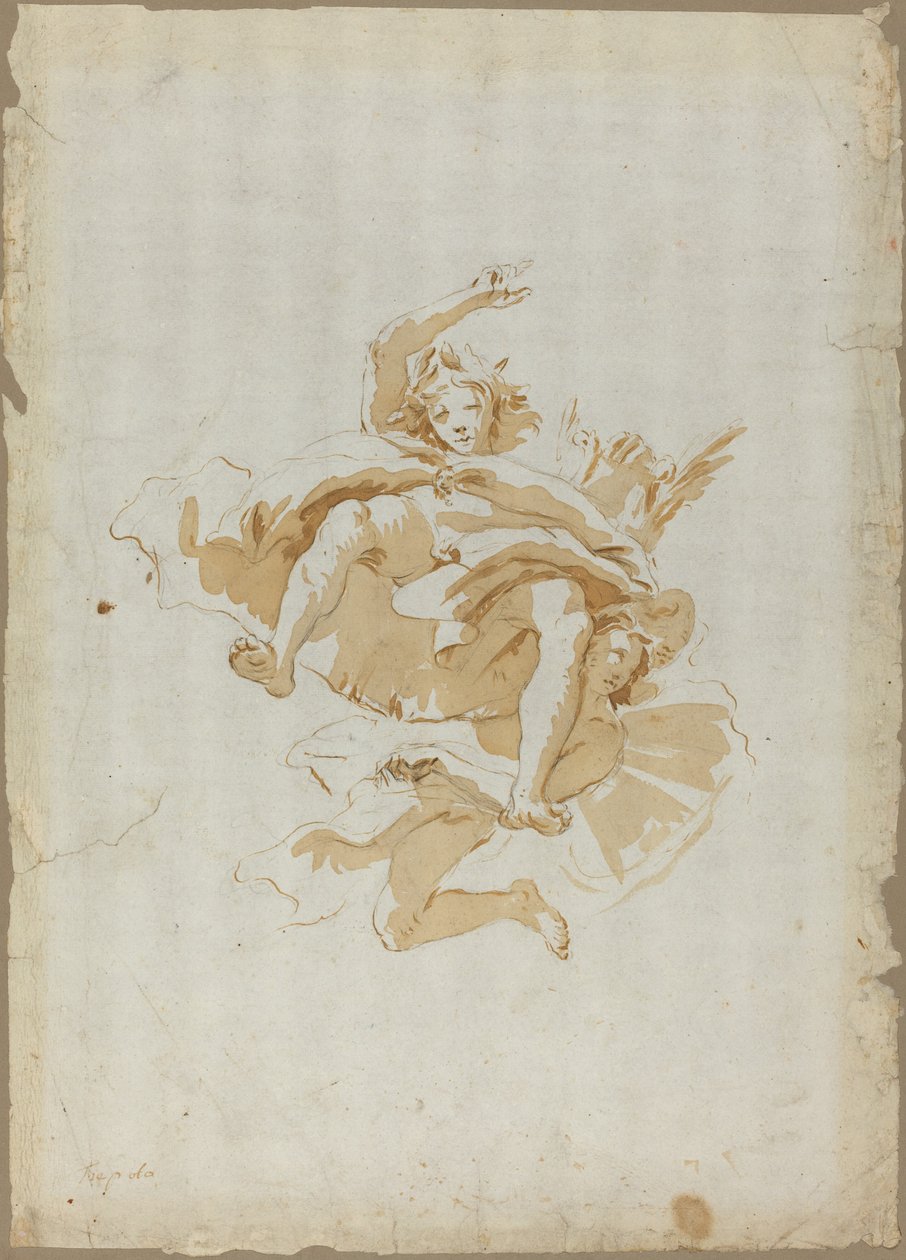 Piirustus kattofreskolle tekijältä Follower of Giovanni Battista Tiepolo