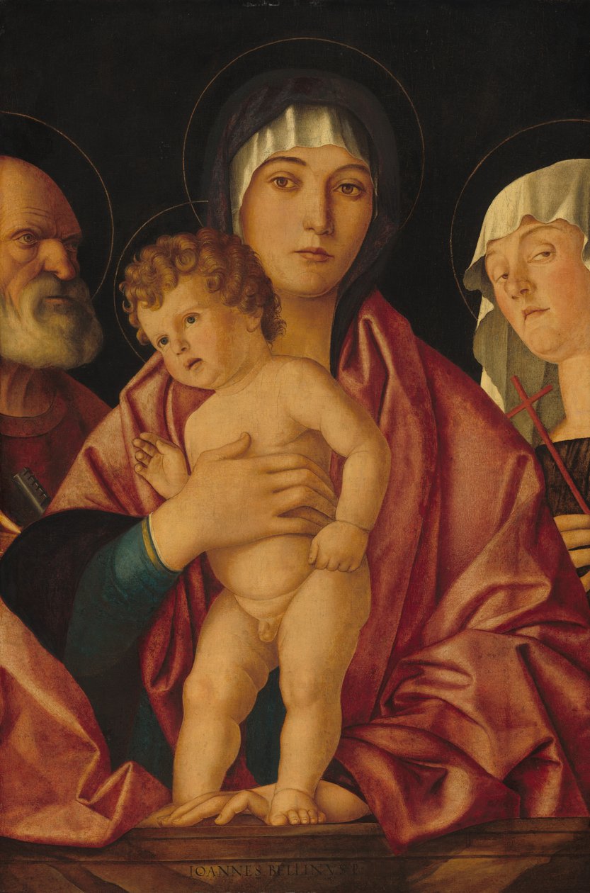 Madonna ja lapsi pyhien kanssa tekijältä Follower of Giovanni Bellini