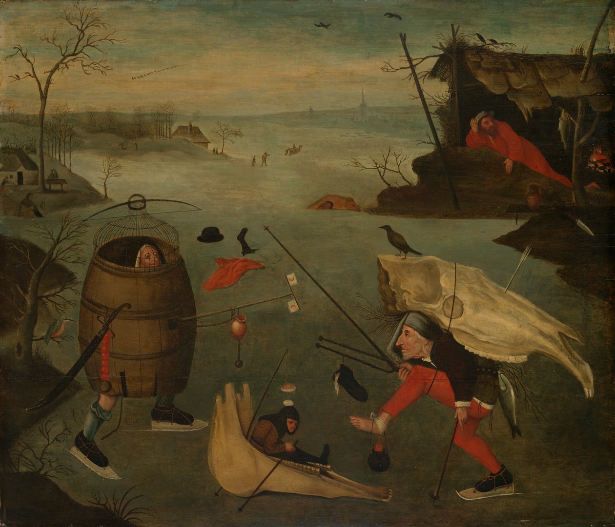 Groteski kaksintaistelu jäällä tekijältä Follower of Hieronymus Bosch