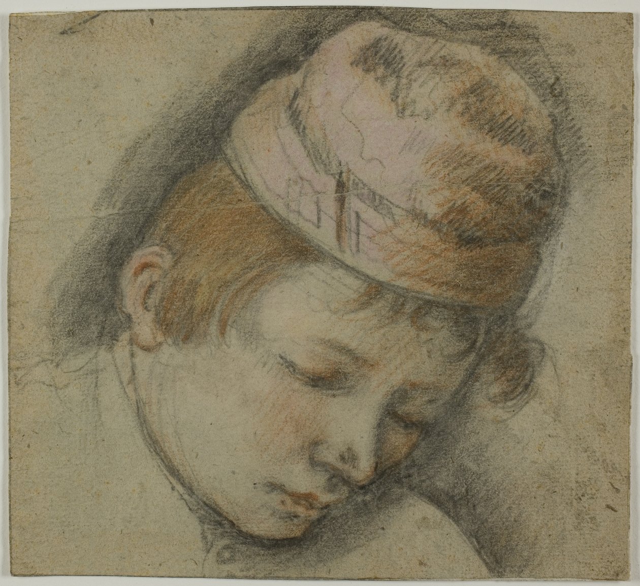 Nuorten päällikkö vaaleanpunaisessa lippisessä tekijältä Follower of Jacopo Bassano