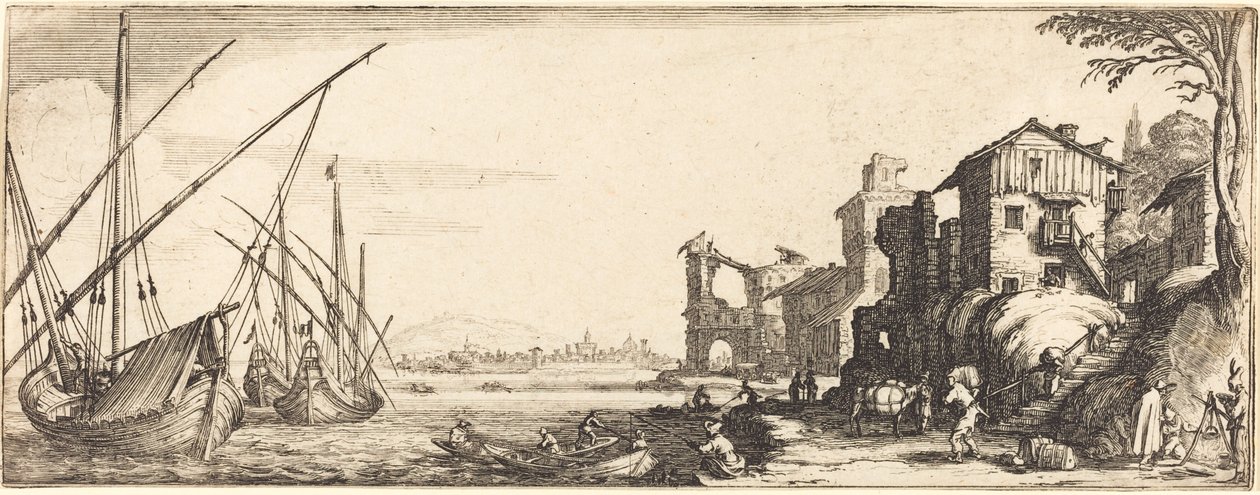 Pieni satama tekijältä Follower of Jacques Callot
