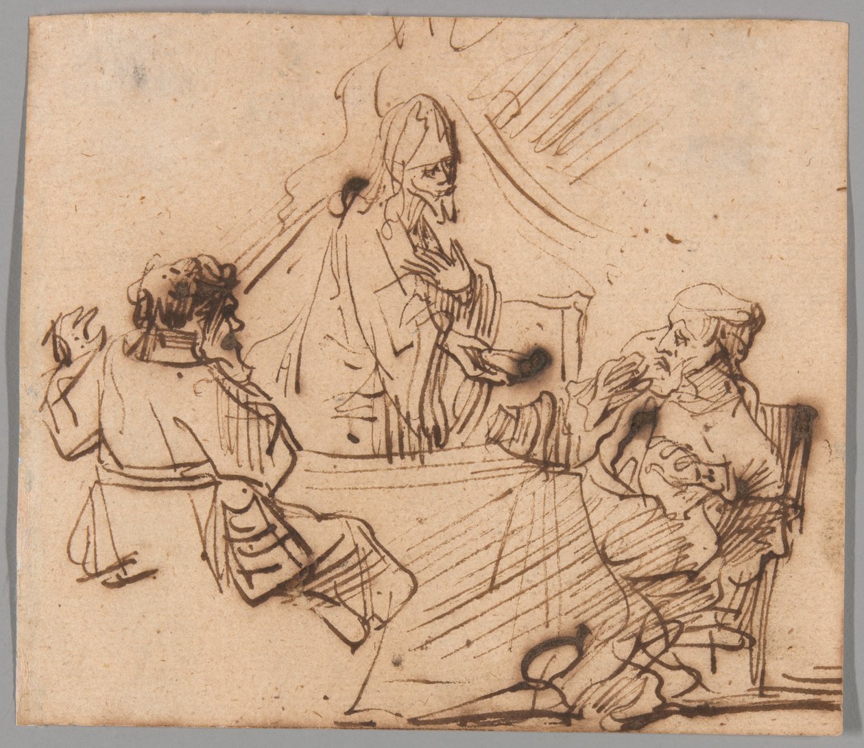 Illallinen Emmauksessa tekijältä Follower of Rembrandt van Rijn