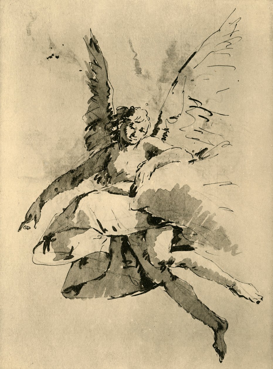 "Hovering Angel", 1700-luku, 1928 tekijältä Follower of Tiepolo