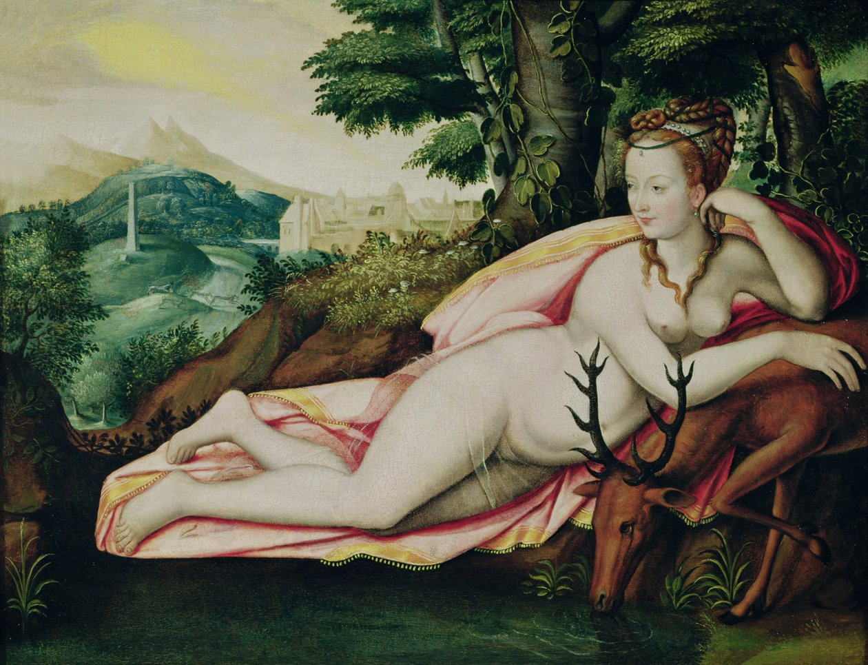 Diane de Poitiers (1499-1566) Diana the Huntressa tekijältä Fontainebleau School