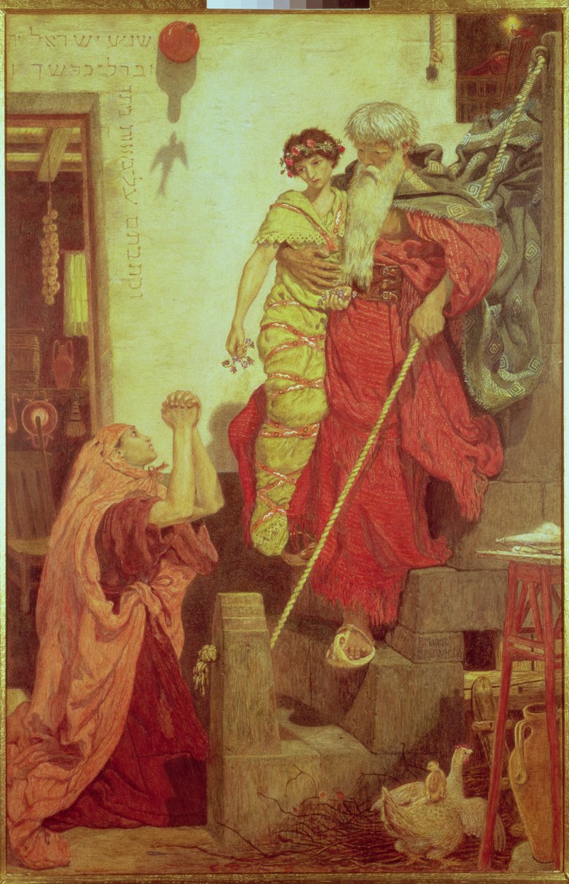 Elia lepää lesken pojan kanssa, 1868 tekijältä Ford Madox Brown
