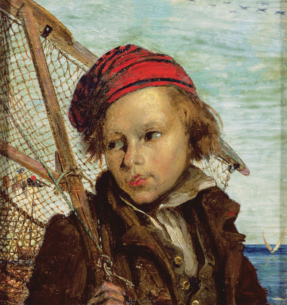Italian Fisherboy (öljy paperille) tekijältä Ford Madox Brown