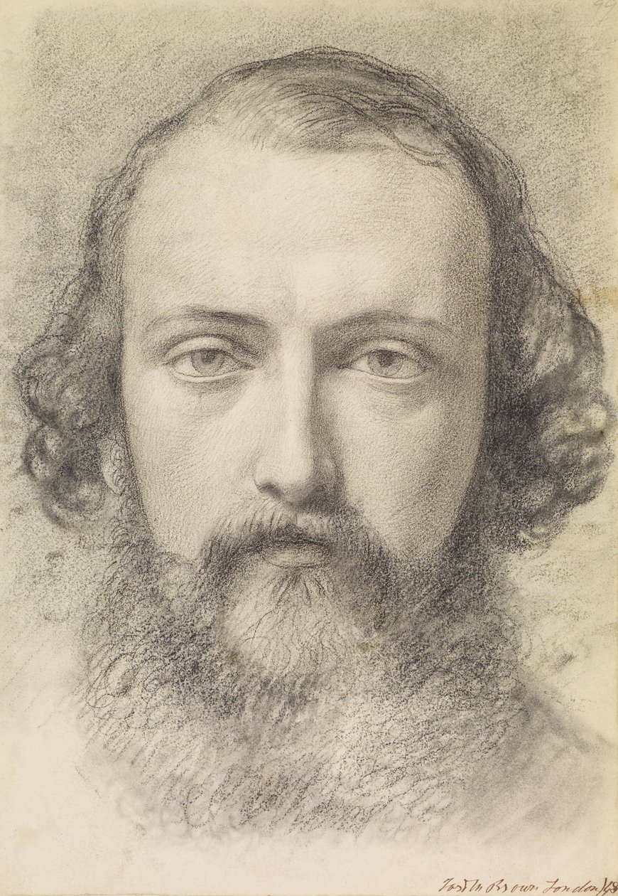 Muotokuva- Daniel Caseyn pään tutkimus (koko kasvot) tekijältä Ford Madox Brown