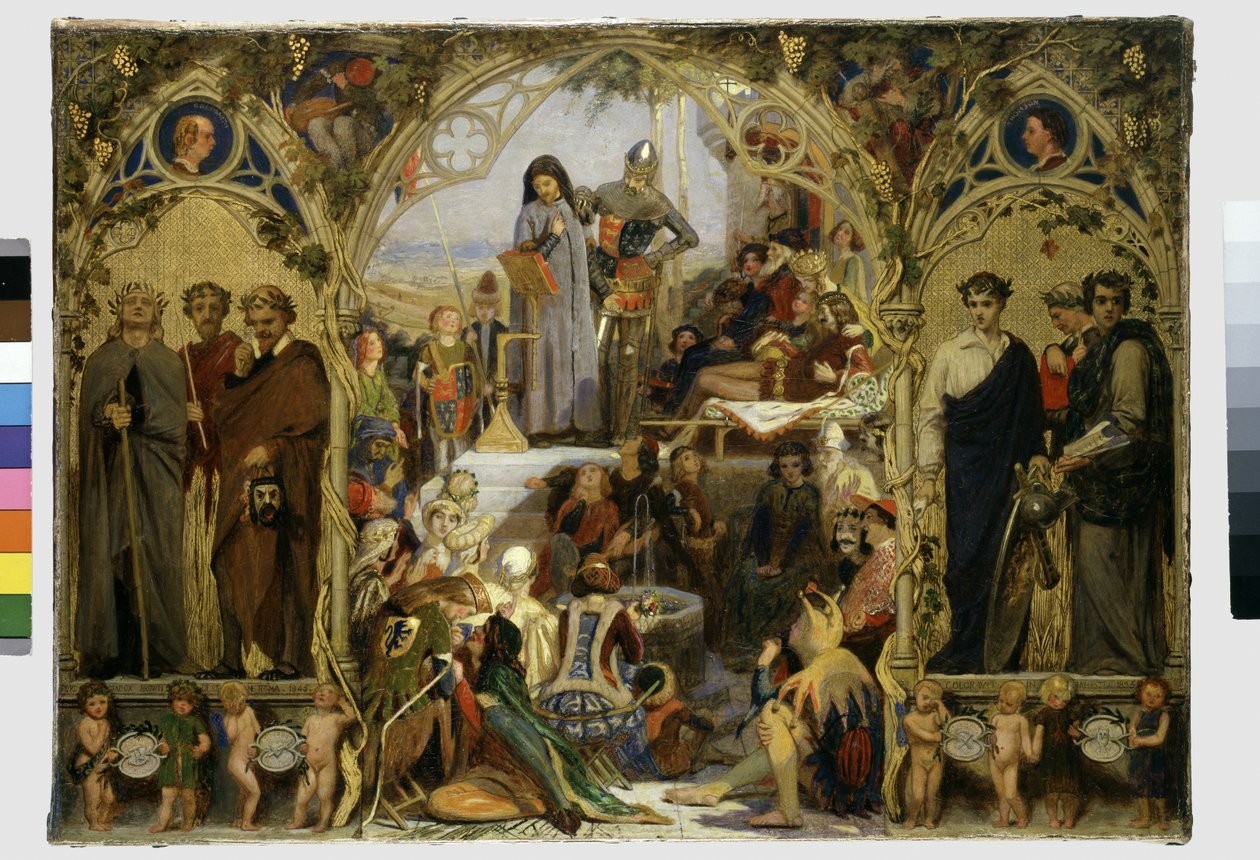 Englannin runouden siemenet ja hedelmät, 1845 tekijältä Ford Madox Brown