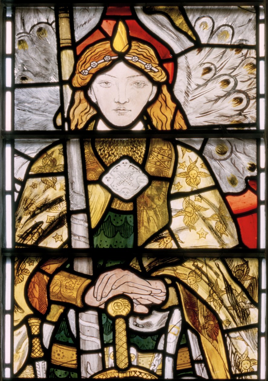 Arkkienkeli Uriel, 1862 (lasimaalauksia) tekijältä Ford Madox Brown