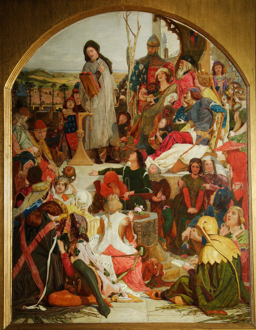 Chaucer Edward III:n hovissa, 1847-1852 tekijältä Ford Madox Brown