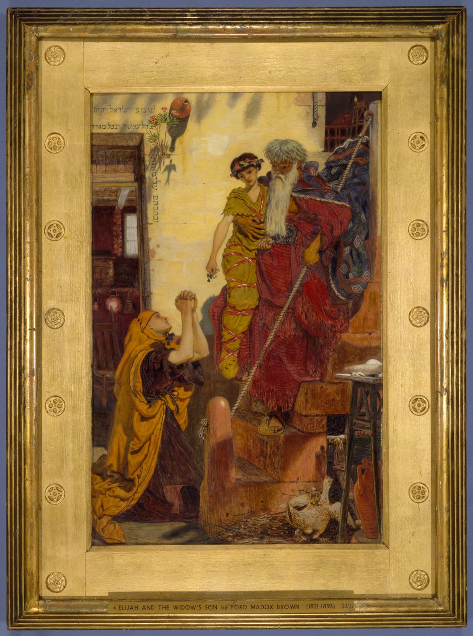 Elia ja lesken poika, 1864 tekijältä Ford Madox Brown