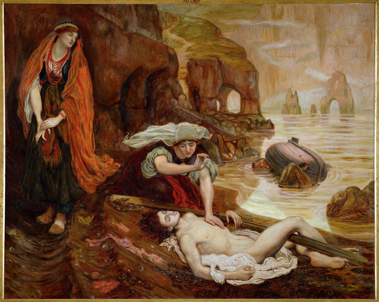 Haydee löytää Don Juanin ruumiin ... (maalaus kankaalle) tekijältä Ford Madox Brown