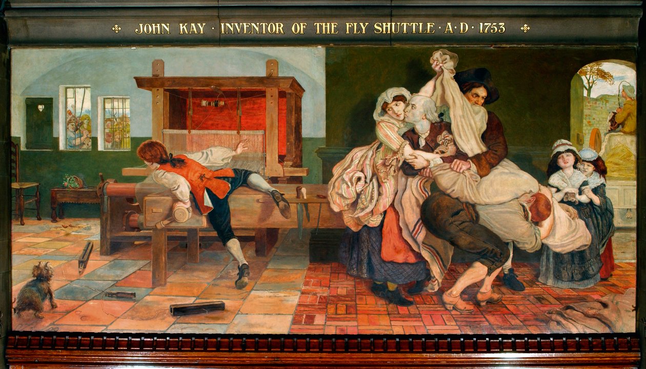 John Kay Fly-sukkulan keksijä AD 1753 tekijältä Ford Madox Brown