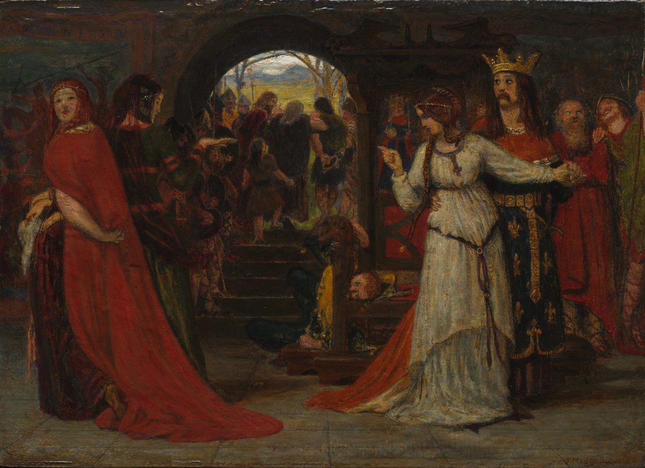 Kuningas Lear, noin 1860 (öljy kartongille kiinnitettynä kankaalle). tekijältä Ford Madox Brown