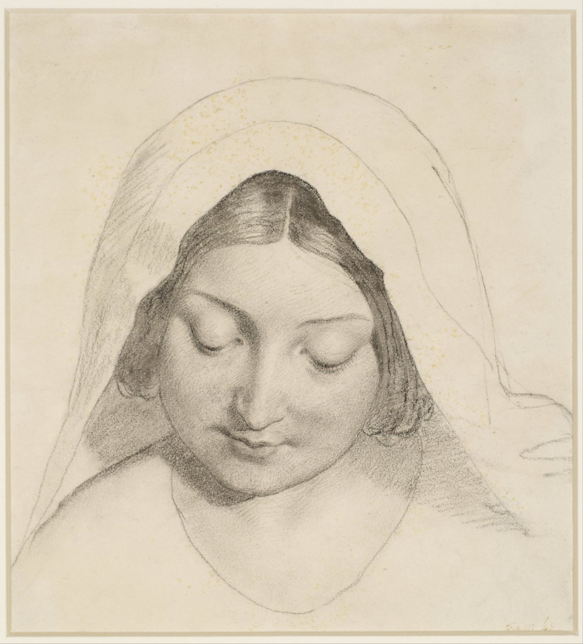 Lauantai-illan Oure Ladye - Madonnan pää -studio tekijältä Ford Madox Brown