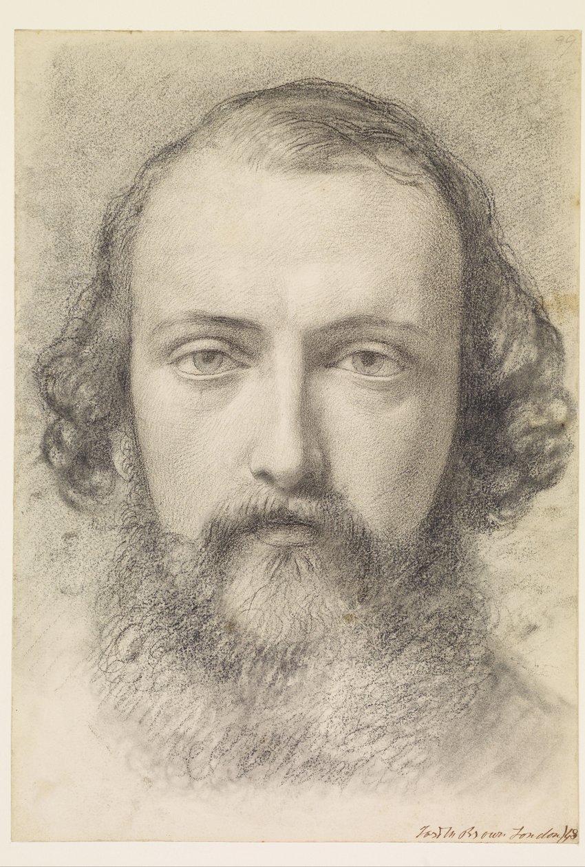 Muotokuva: Daniel Caseyn pään tutkimus (kokokasvo) tekijältä Ford Madox Brown