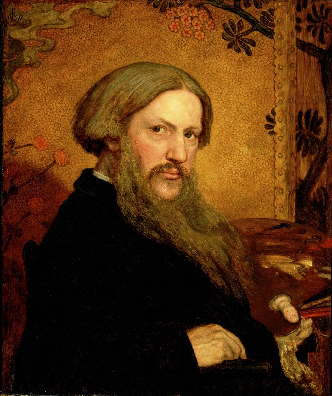 Huonekalut ja erilaiset esineet 1100- ja 1300-luvuilta tekijältä Ford Madox Brown