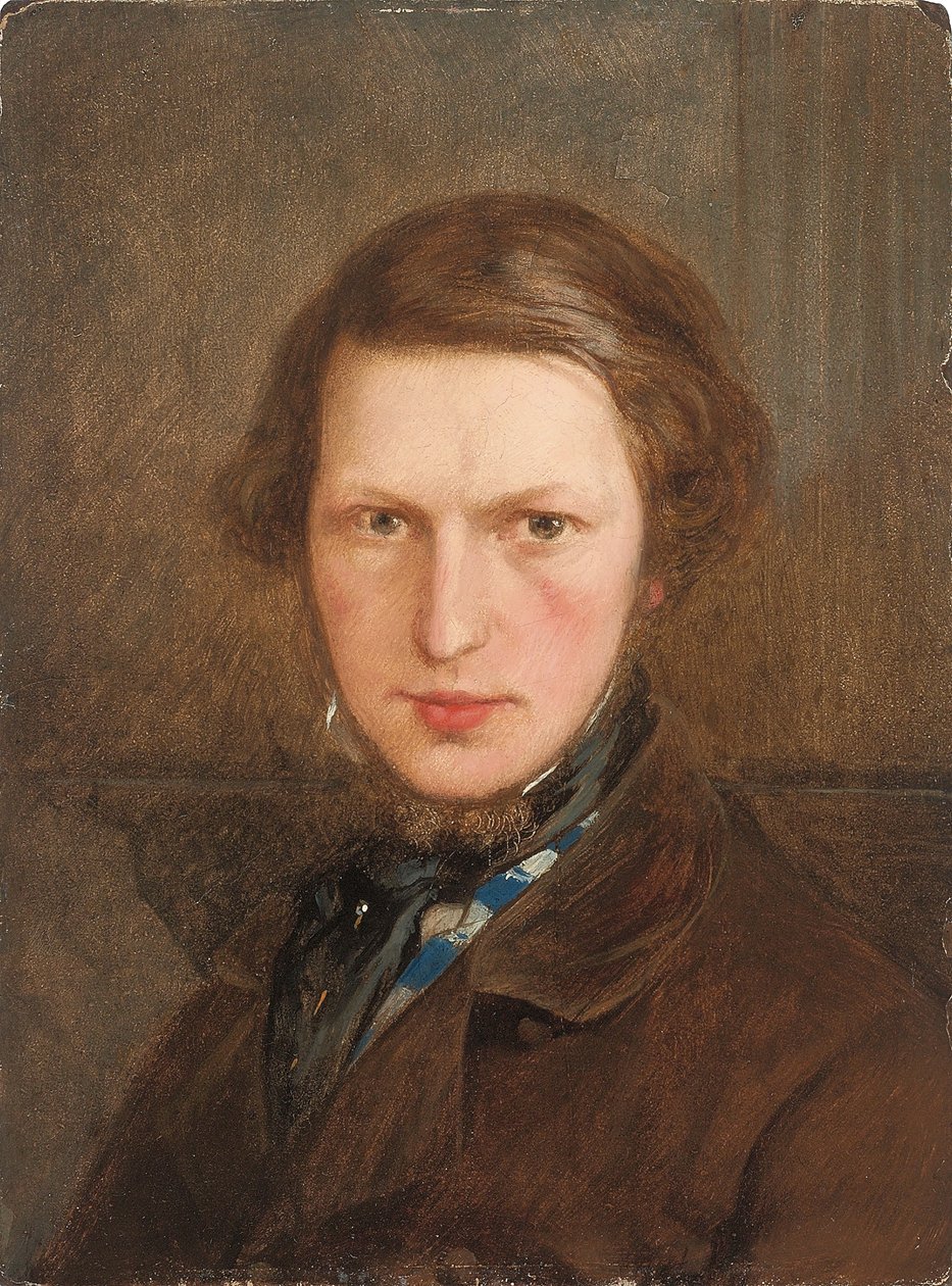Omakuva ruskeassa takissa, n. 1844 tekijältä Ford Madox Brown