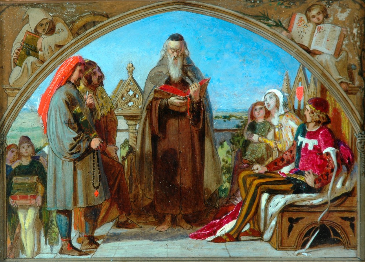 Luonnos julkaisulle "Wycliffe Reading His Translation", 1847 tekijältä Ford Madox Brown