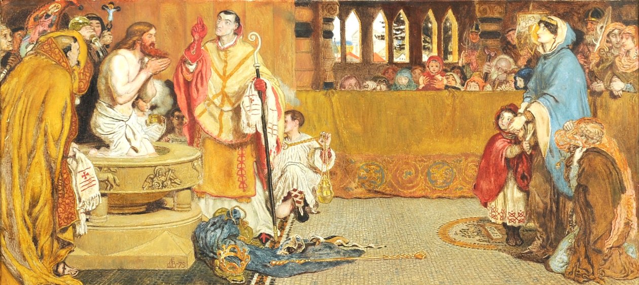 Pyhän Edwinin kaste, 1879 tekijältä Ford Madox Brown