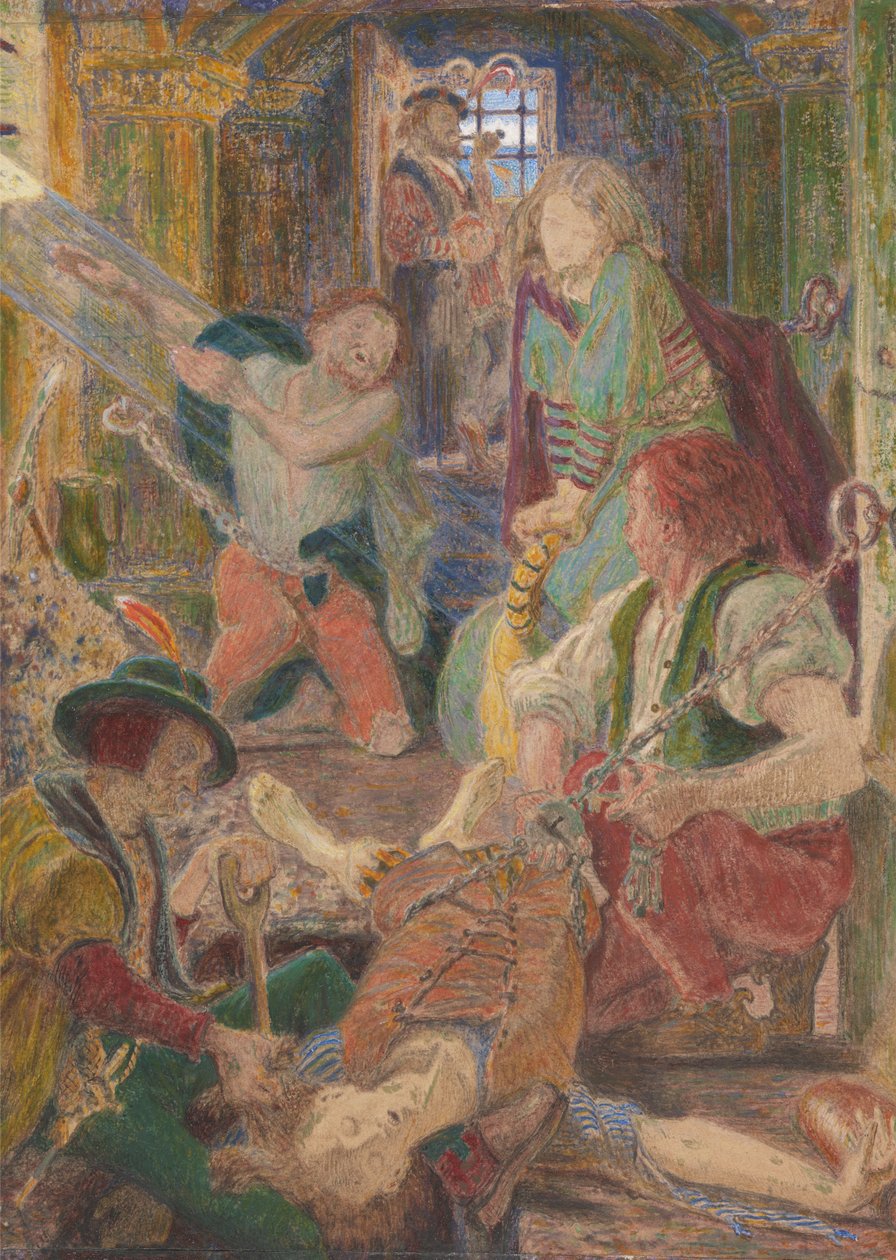 Chillonin vanki rukoilee vankejaan hautaamaan hänen veljensä sinne, missä aurinko saattaa laskea hänen haudalleen tekijältä Ford Madox Brown