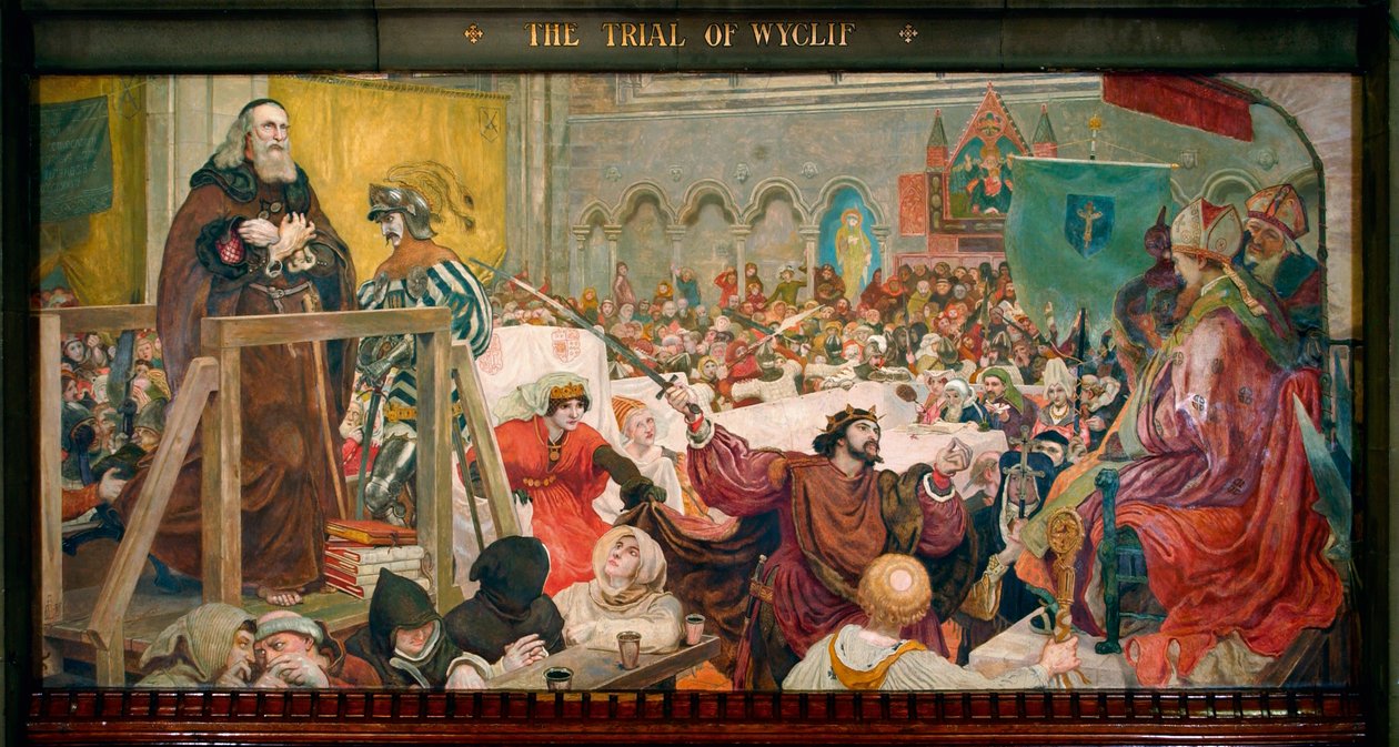 Wyclifin oikeudenkäynti tekijältä Ford Madox Brown