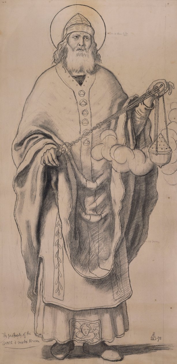 Zachariah, sarjakuva lasimaalauksille Knaresboroughissa, 1872 tekijältä Ford Madox Brown
