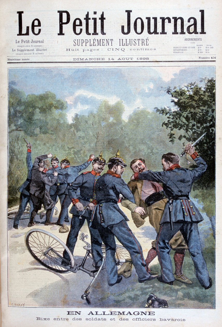 Tappelu saksalaisten sotilaiden ja baijerilaisten upseerien välillä, Saksa, 1898 tekijältä Fortuné Méaulle