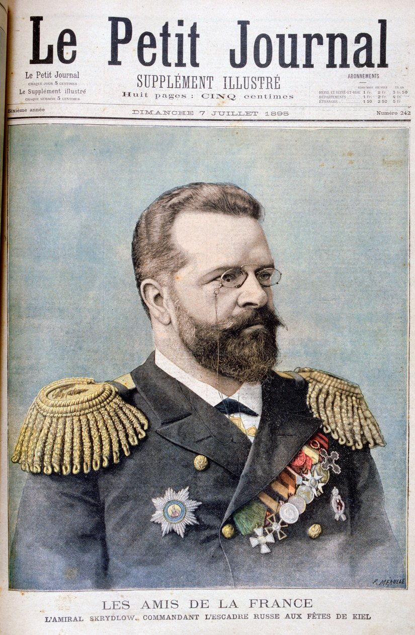 Amiraali Nikolai Skrydlov, Venäjän merivoimien upseeri, 1895 tekijältä Fortuné Méaulle