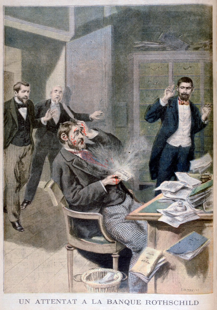 Paroni Alphonse de Rothschildille lähetetyn kirjepommin räjähdys, 1895 tekijältä Fortuné Méaulle