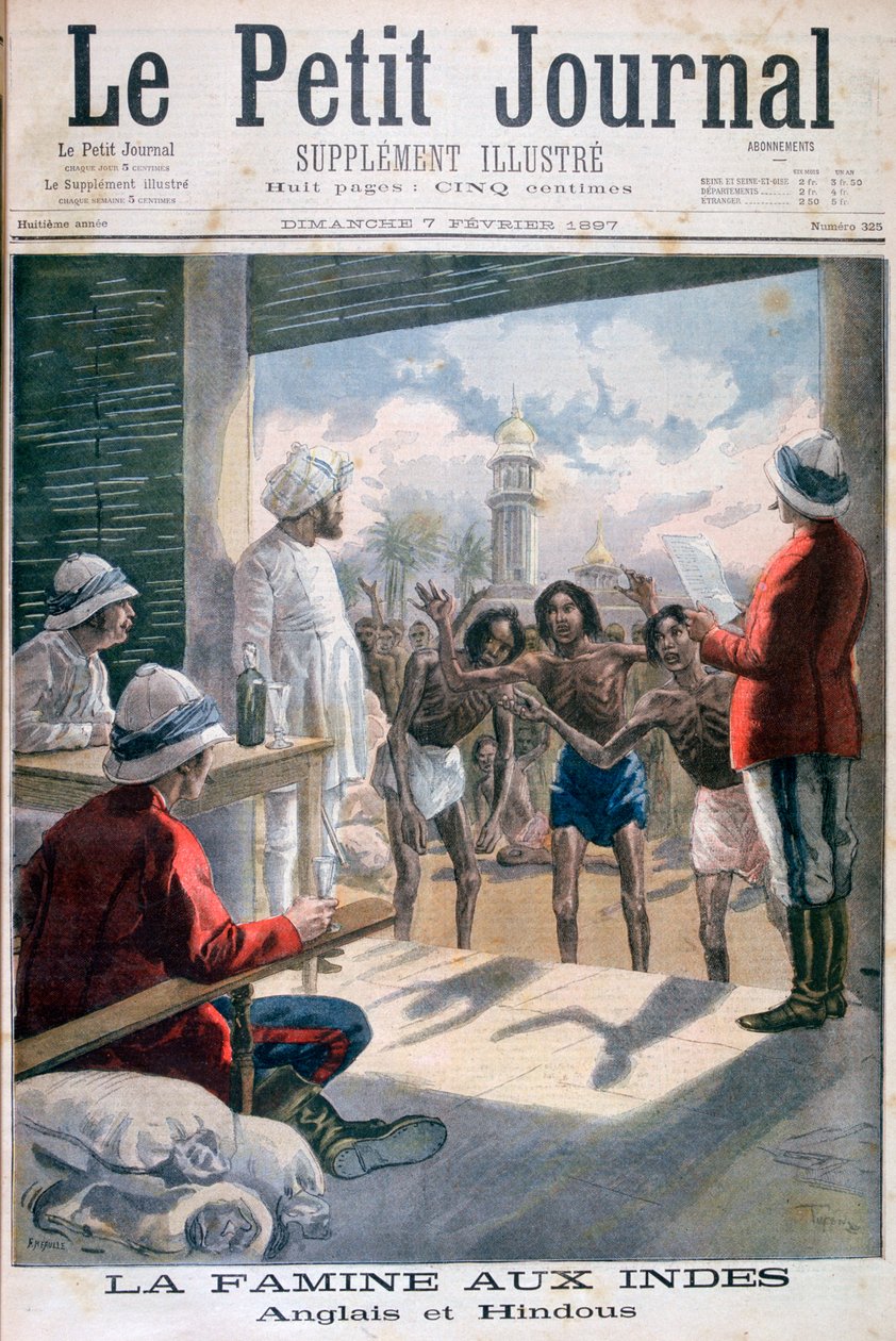 Nälänhätä Intiassa, 1897 tekijältä Fortuné Méaulle