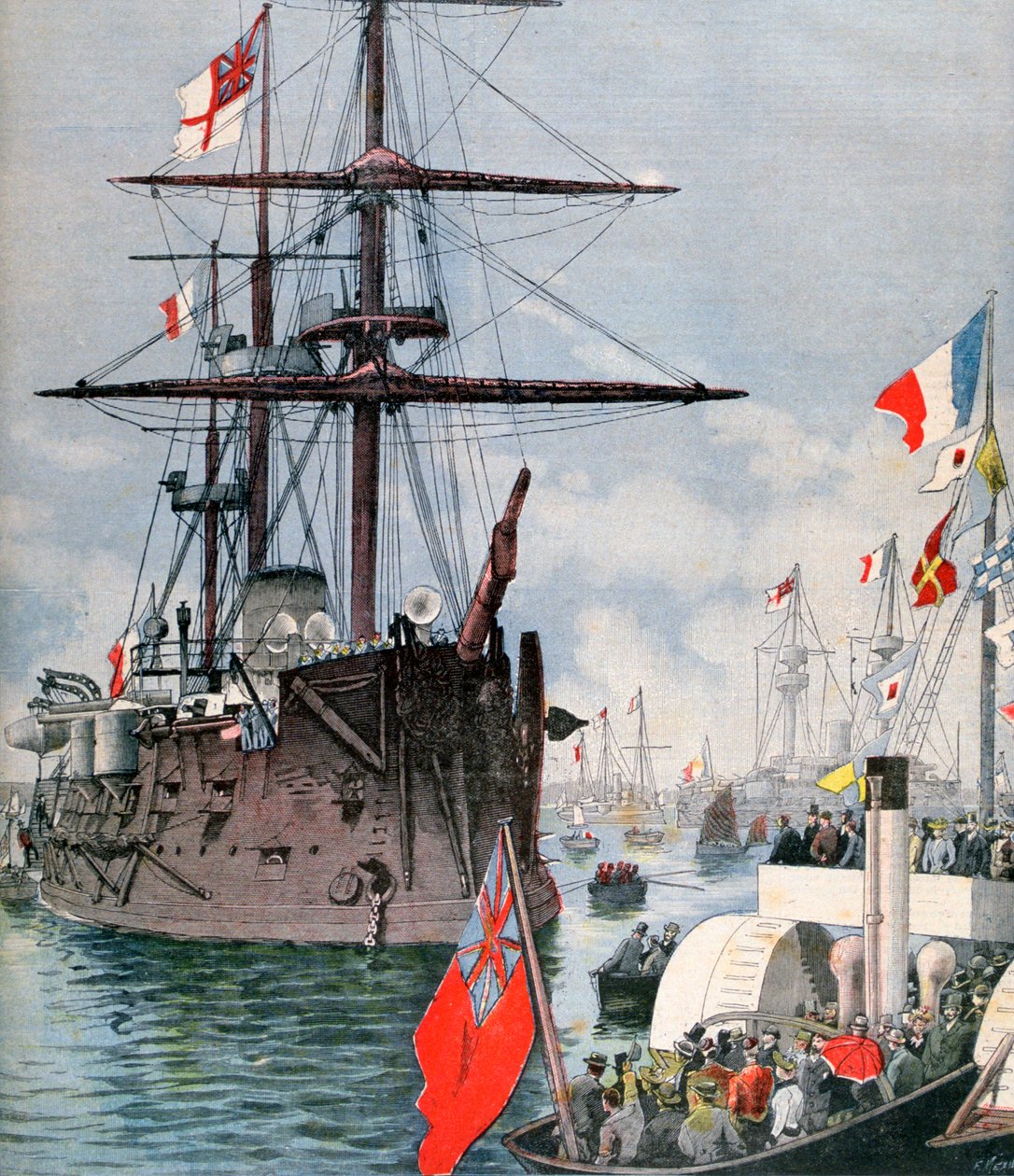 Ranskan laivasto Portsmouthin satamassa, 1891 tekijältä Fortuné Méaulle
