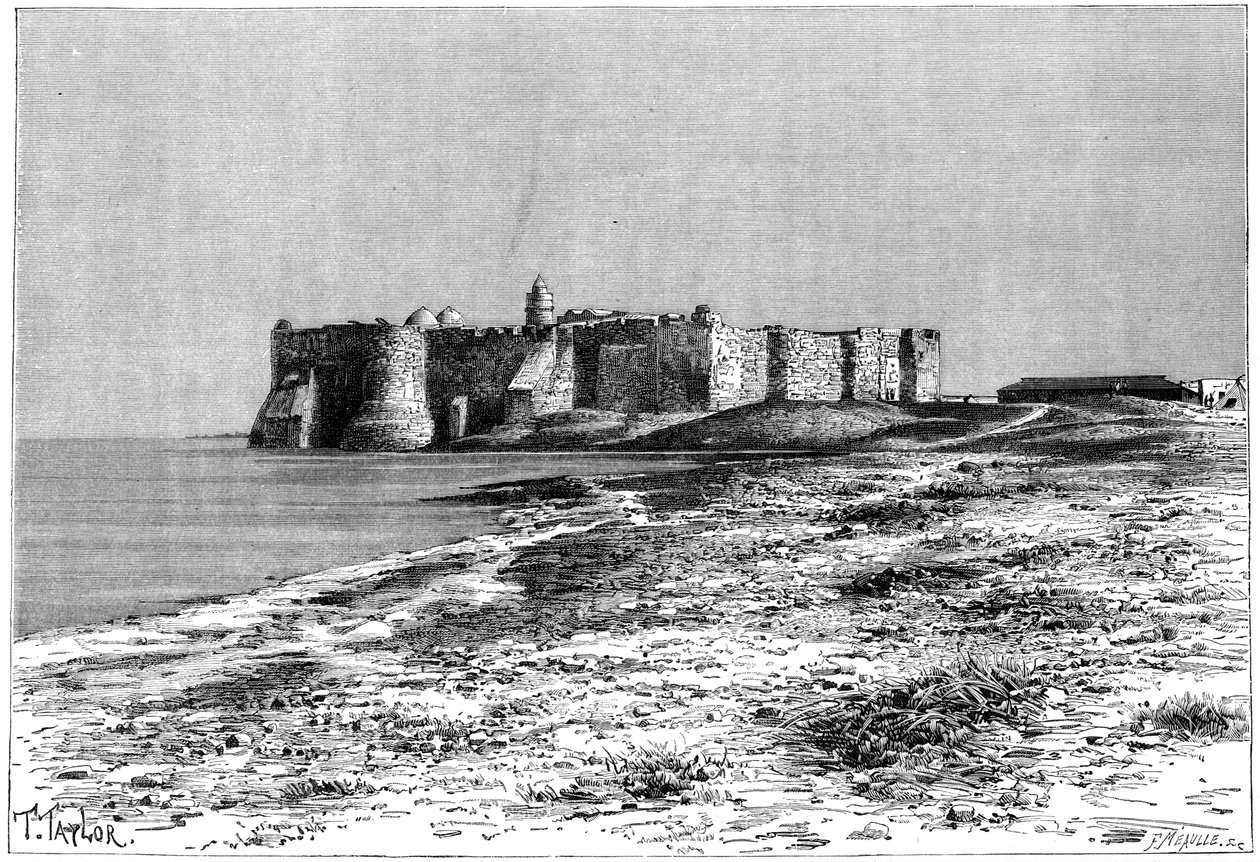 Djerban saari, linna lähellä Hunt Sukia, Tunisia, c1890 tekijältä Fortuné Méaulle