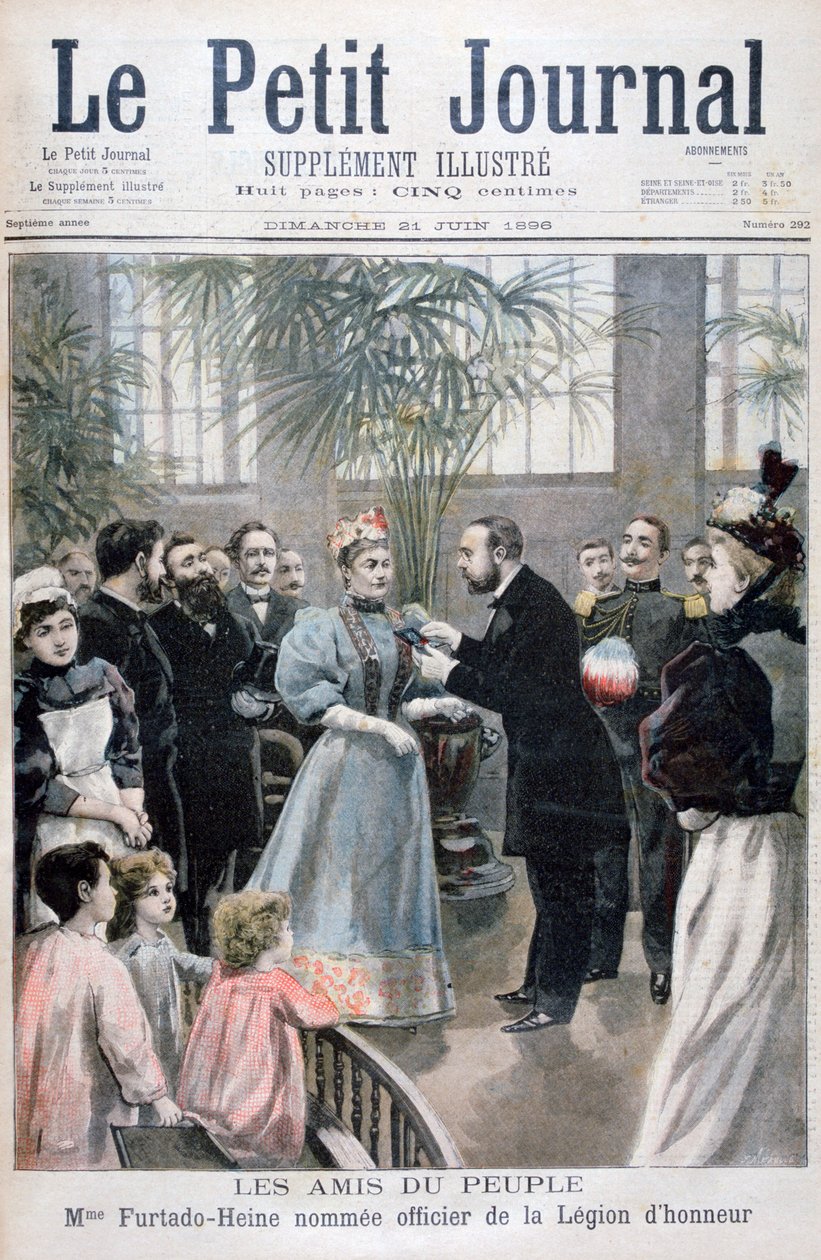 Rouva Furtado-Heine nimitettiin kunnialegioonan upseeriksi, 1896 tekijältä Fortuné Méaulle