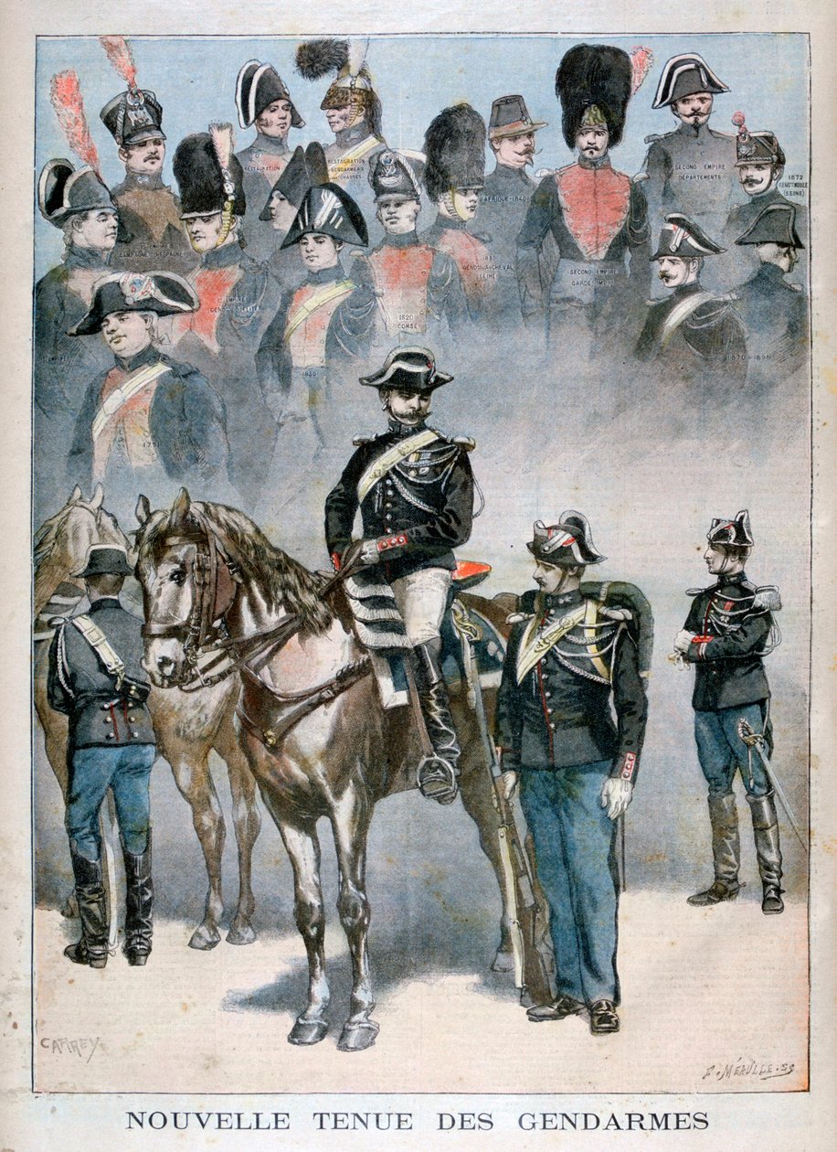 Santarmien uusi univormu, 1896 tekijältä Fortuné Méaulle