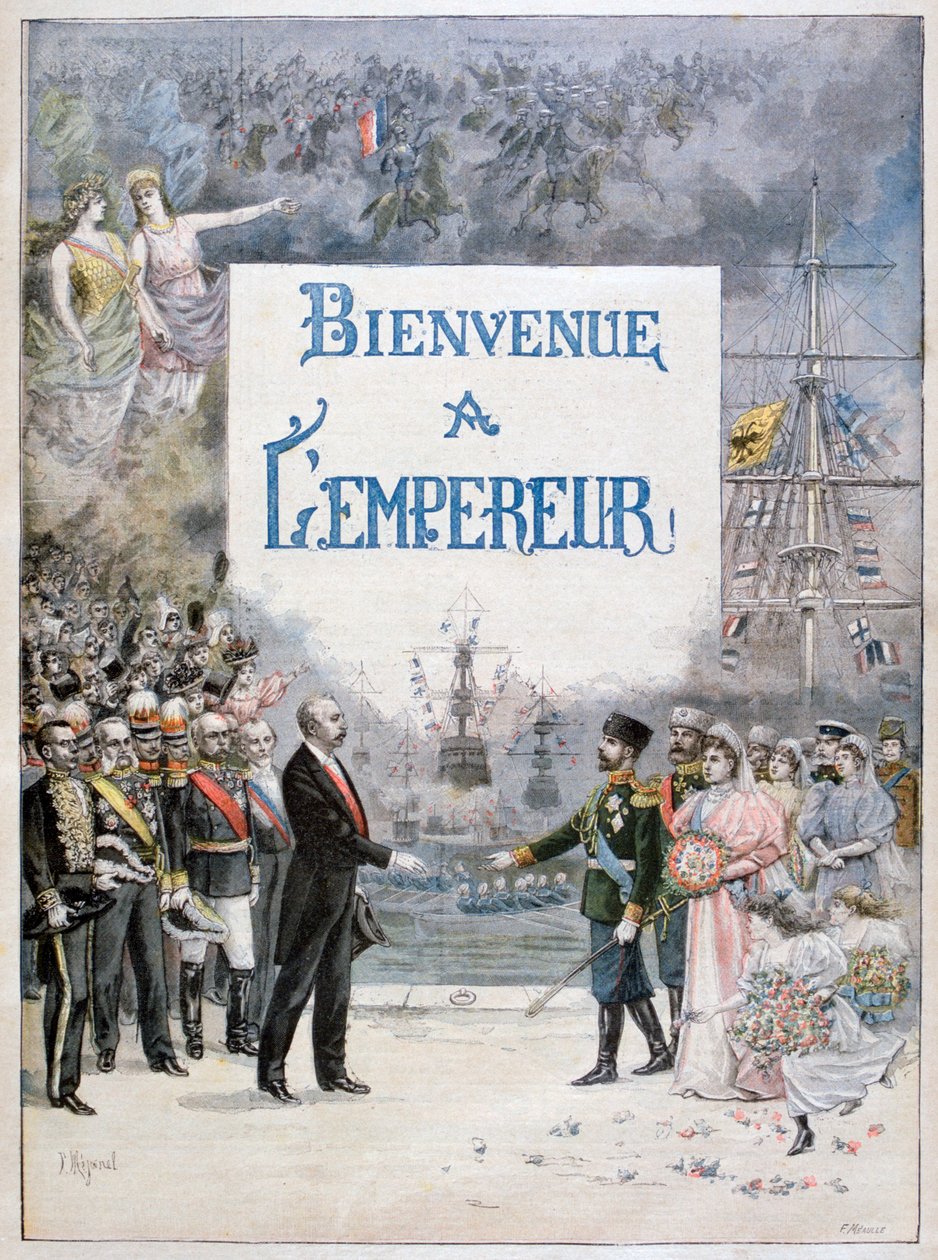 Nikolai II Venäjän ja Félix Faure, Ranskan tasavallan presidentti, 1896 tekijältä Fortuné Méaulle
