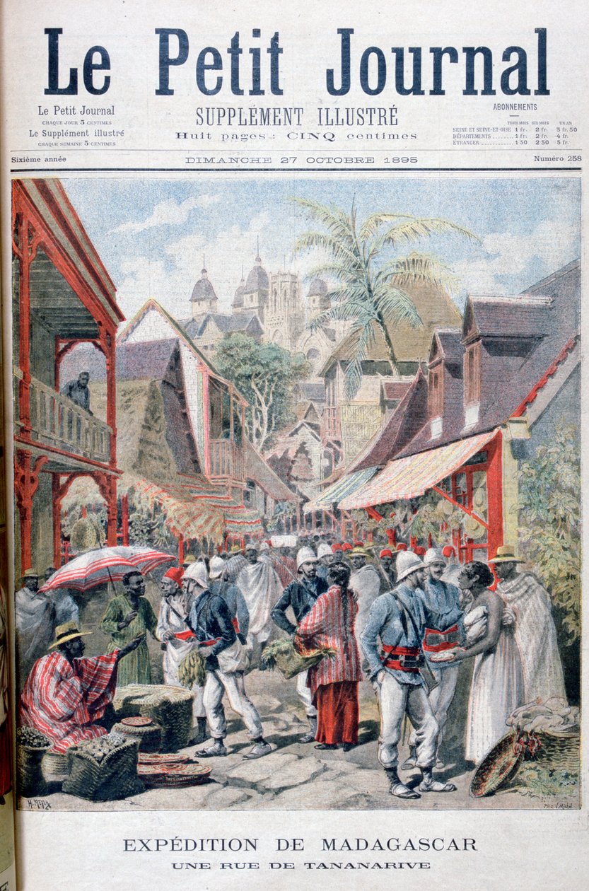 Tananarive Antananarivo, Madagaskarin pääkaupunki, 1895 tekijältä Fortuné Méaulle