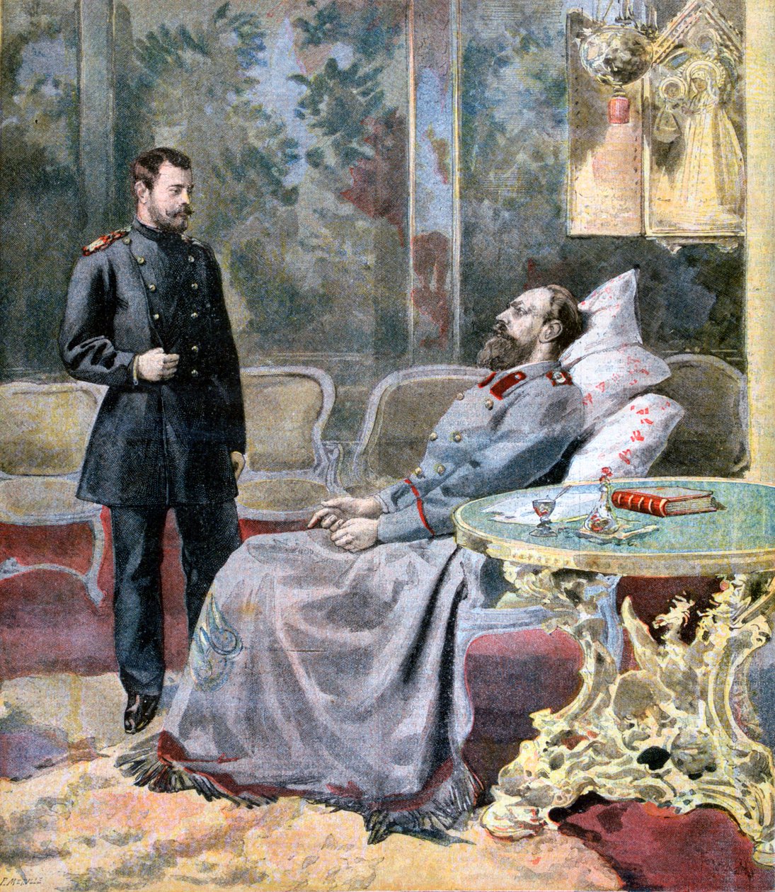 Tsarevitš Nikolai ja hänen isänsä Venäjän tsaari Aleksanteri III, 1894 tekijältä Fortuné Méaulle