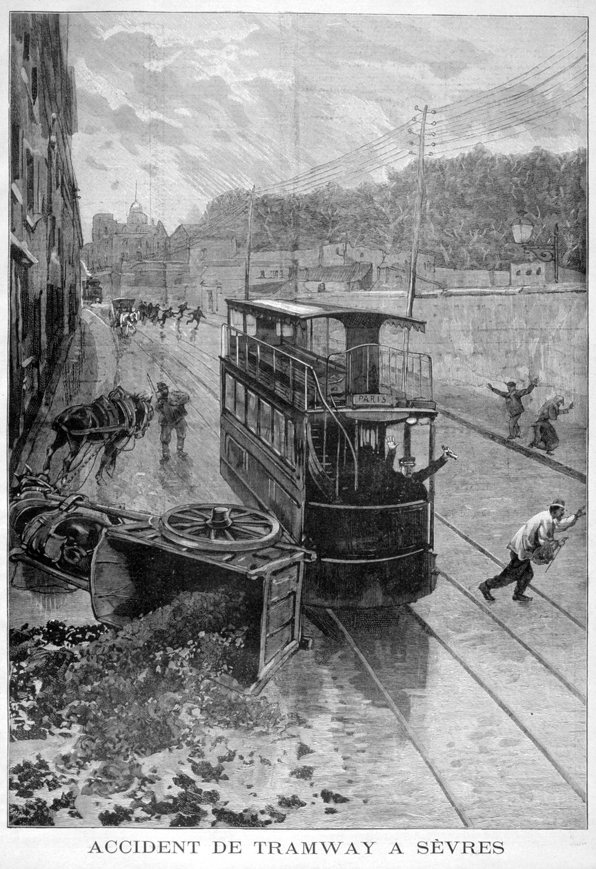 Raitiovaunuonnettomuus, Sevres, Pariisi, 1897 tekijältä Fortuné Méaulle