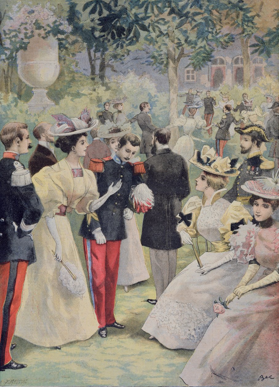 Puutarhajuhlat Elysee-järvellä, kuvitus "Le Petit Journalista", 21. heinäkuuta 1895 tekijältä Fortune Louis Meaulle