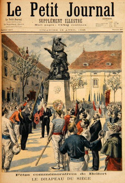 Belfortin piirityksen muistojuhla, kuva Le Petit Journalista, 19. huhtikuuta 1896 tekijältä Fortune Louis Meaulle