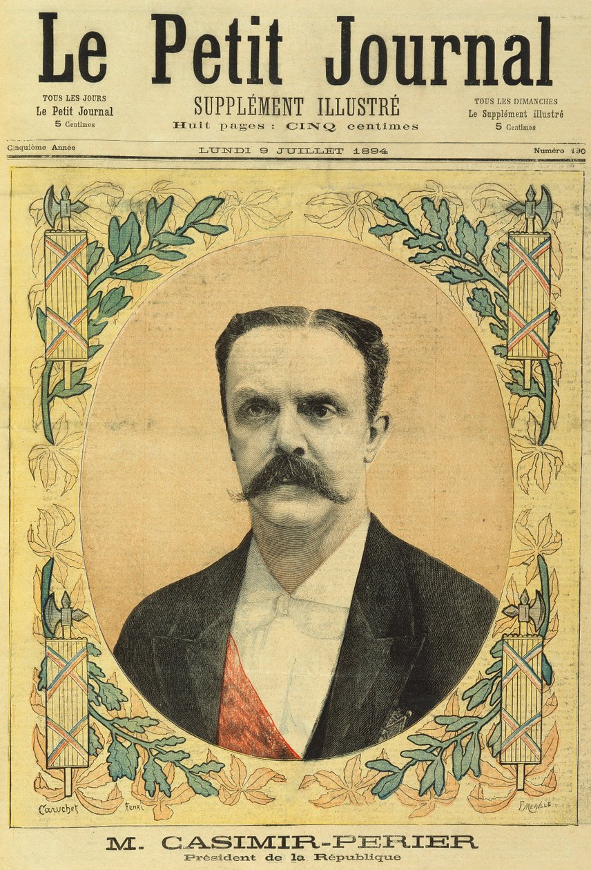 Monsieur Jean Casimir-Perier (1847-1907) Le Petit Journalista, 9. heinäkuuta 1894 tekijältä Fortune Louis Meaulle
