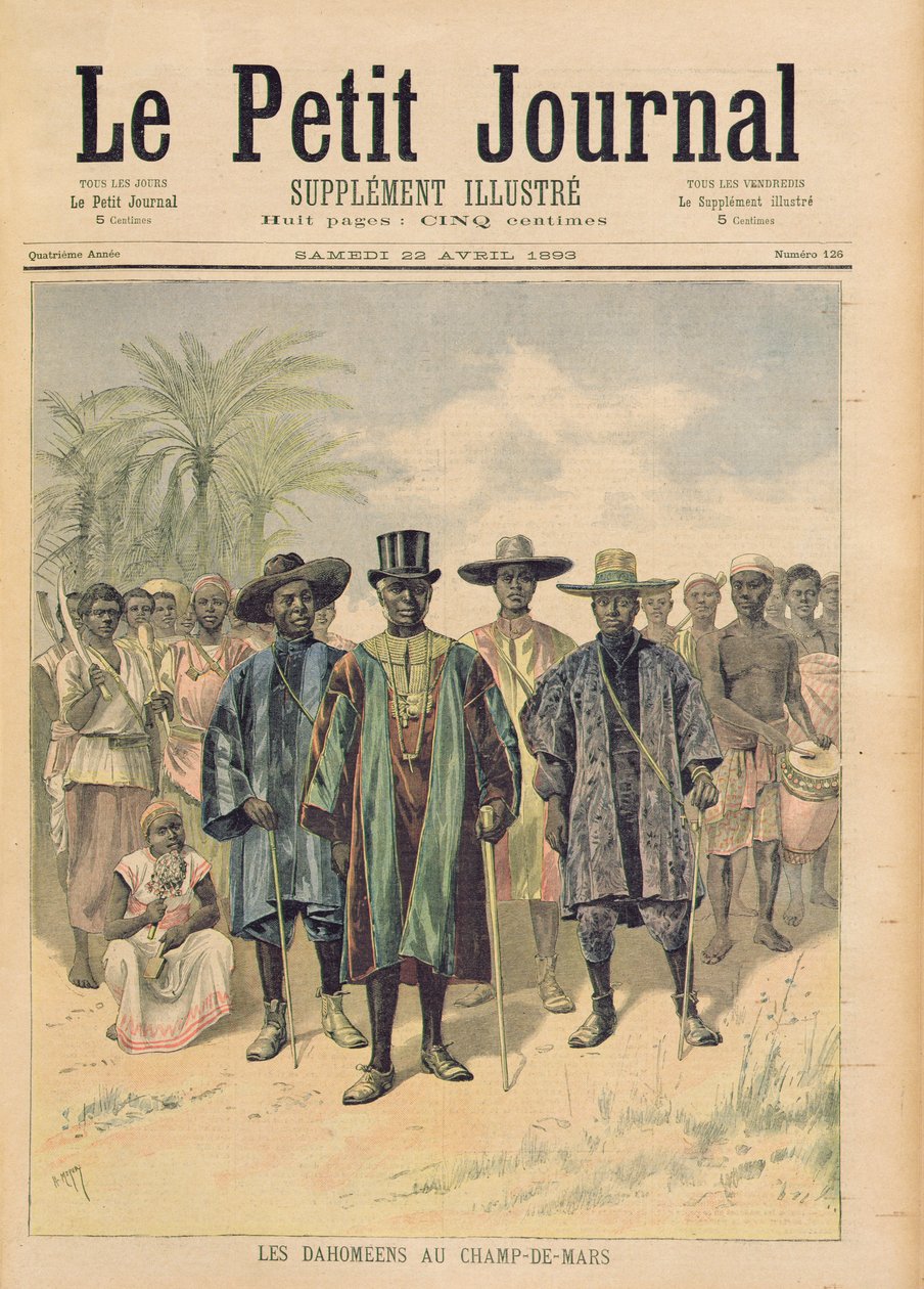 Dahomeans on Champs de Mars, kuvitus  tekijältä Fortune Louis Meaulle and Henri Meyer