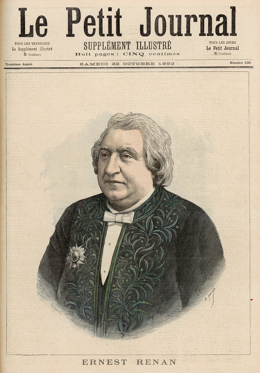 Ernest Renan, "Le Petit Journal", 22. lokakuuta 1892 tekijältä Fortune Louis Meaulle and Henri Meyer