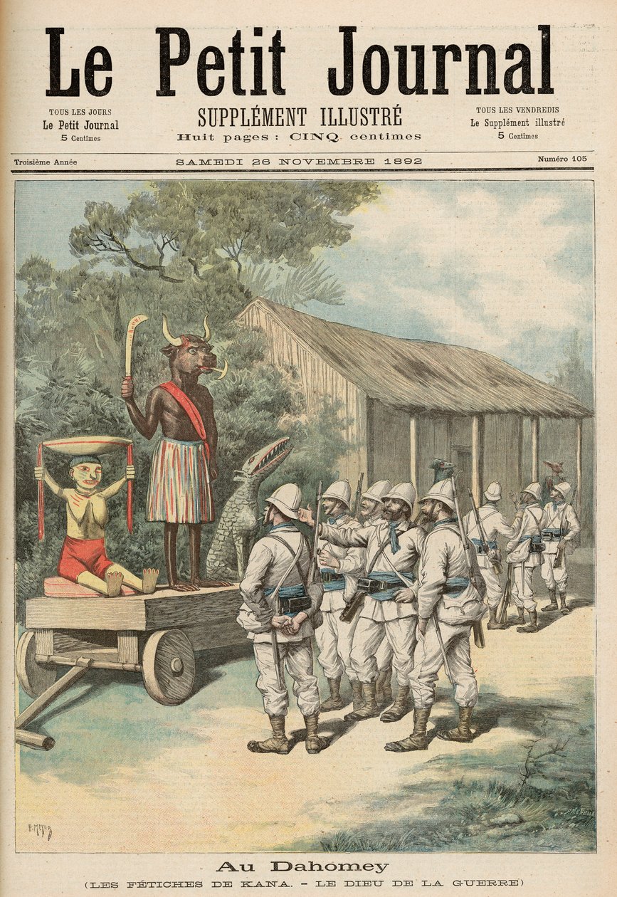 Kana fetissit Dahomeyssa, Le Petit Journalista, 26. marraskuuta 1892 tekijältä Fortune Louis Meaulle and Henri Meyer