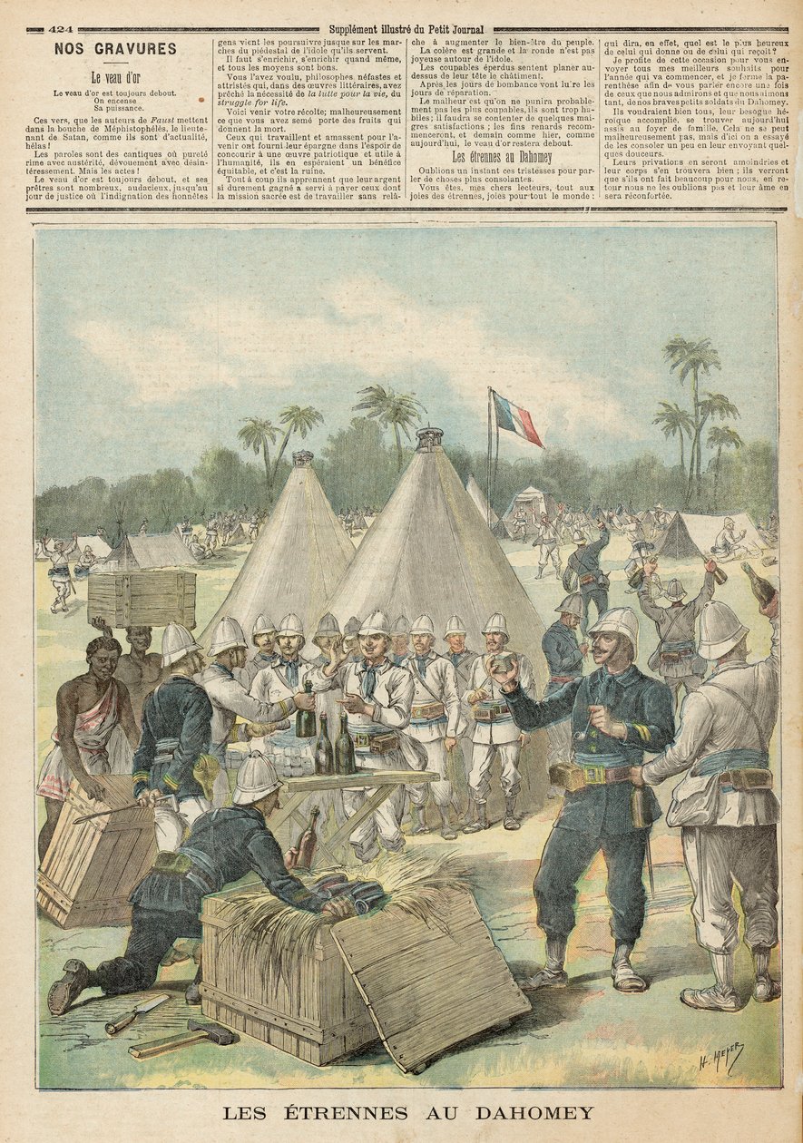 Uudenvuoden laatikot Dahomeyssa, "Le Petit Journal", 31. joulukuuta 1892 tekijältä Fortune Louis Meaulle and Henri Meyer