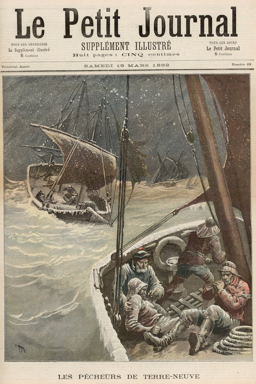 Newfoundland Fishermen, "Le Petit Journal", 19. maaliskuuta 1892 tekijältä Fortune Louis Meaulle and Henri Meyer