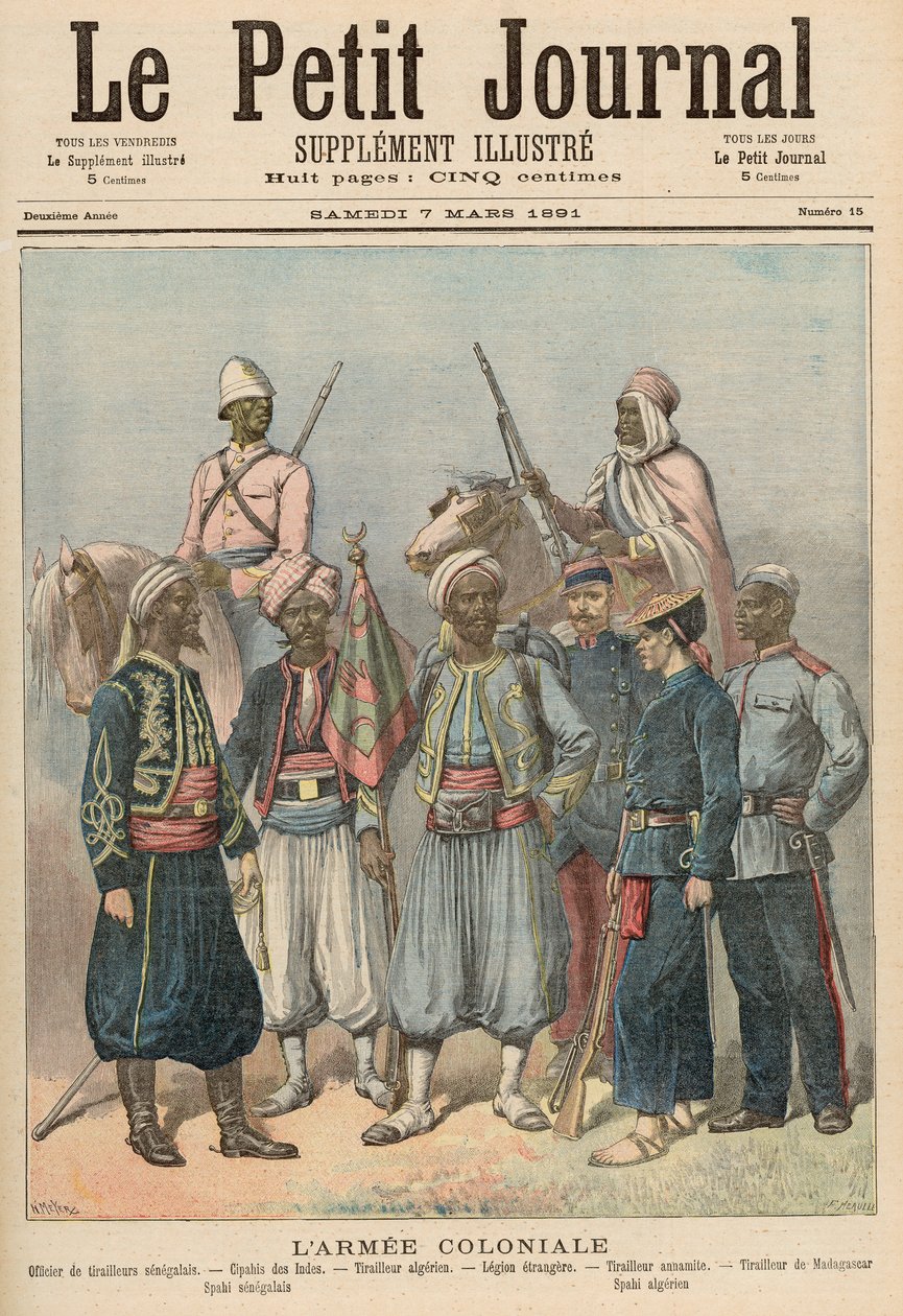 Siirtomaa-armeija, Le Petit Journalista, 7. maaliskuuta 1891 tekijältä Fortune Louis Meaulle and Henri Meyer